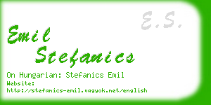 emil stefanics business card